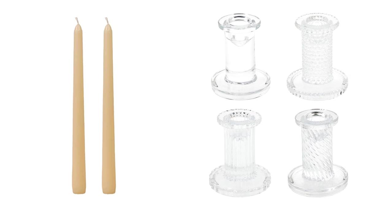 Taper candles / taper candle holdersCourtesy of Dollar Tree
