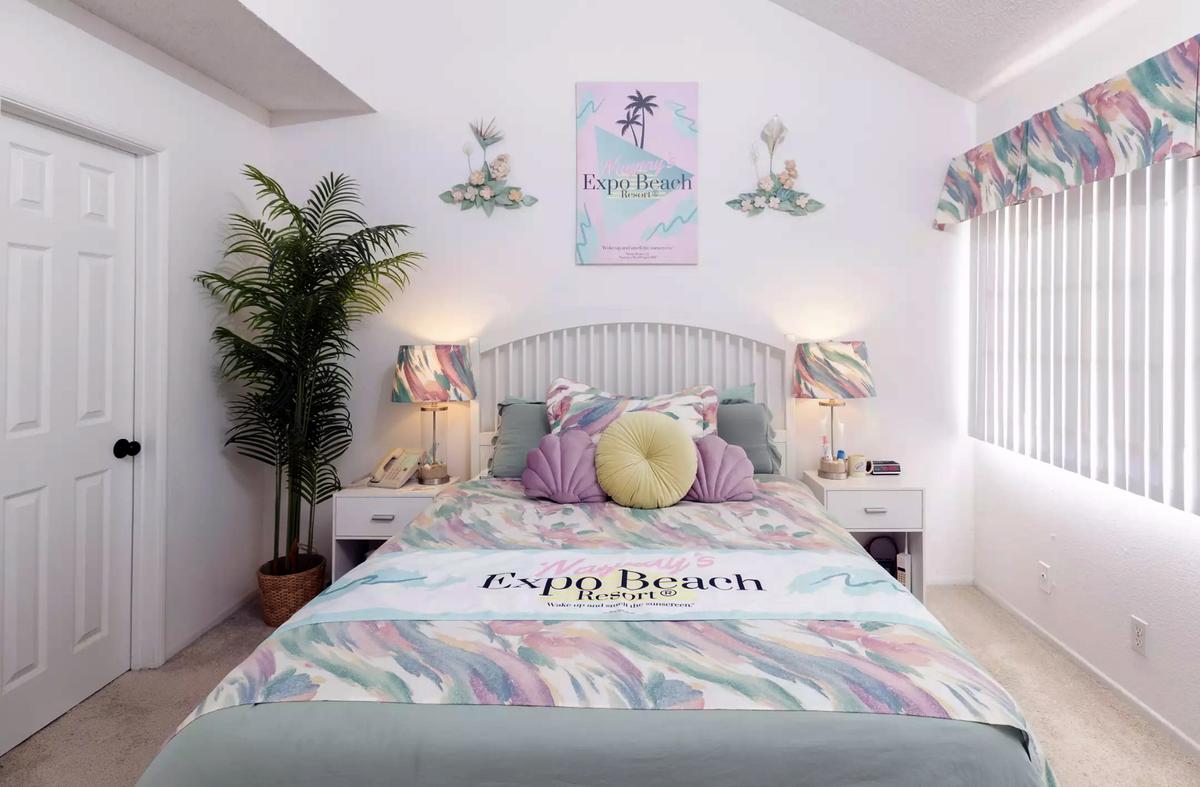 “At ’Naynay’s Expo Beach Resort, there is a light sunscreen scent that, along with the music and the visual queues, makes you actually feel like you’re on vacation in Miami Beach in 1987,” says Shahniani.