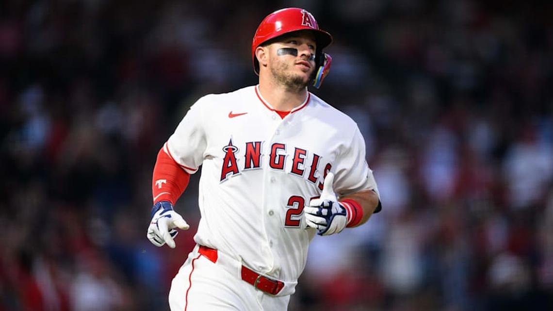  Mike Trout feeds on pitches at the bottom of the zone. | William Liang-Imagn Images 