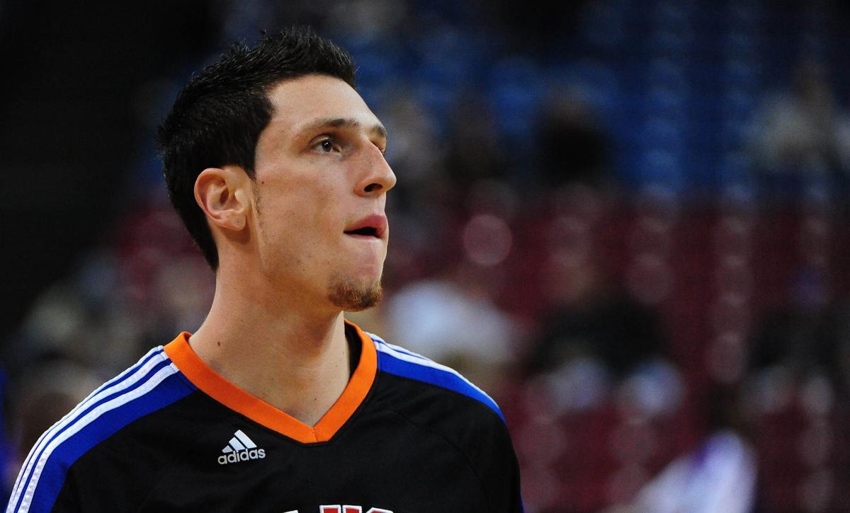 November 17, 2010; Sacramento, CA, USA; New York Knicks guard Andy Rautins (11) warms up before the game against the Sacramento Kings at ARCO Arena. The Knicks defeated the Kings 113-106. Mandatory Credit: Kyle Terada-USA TODAY Sports