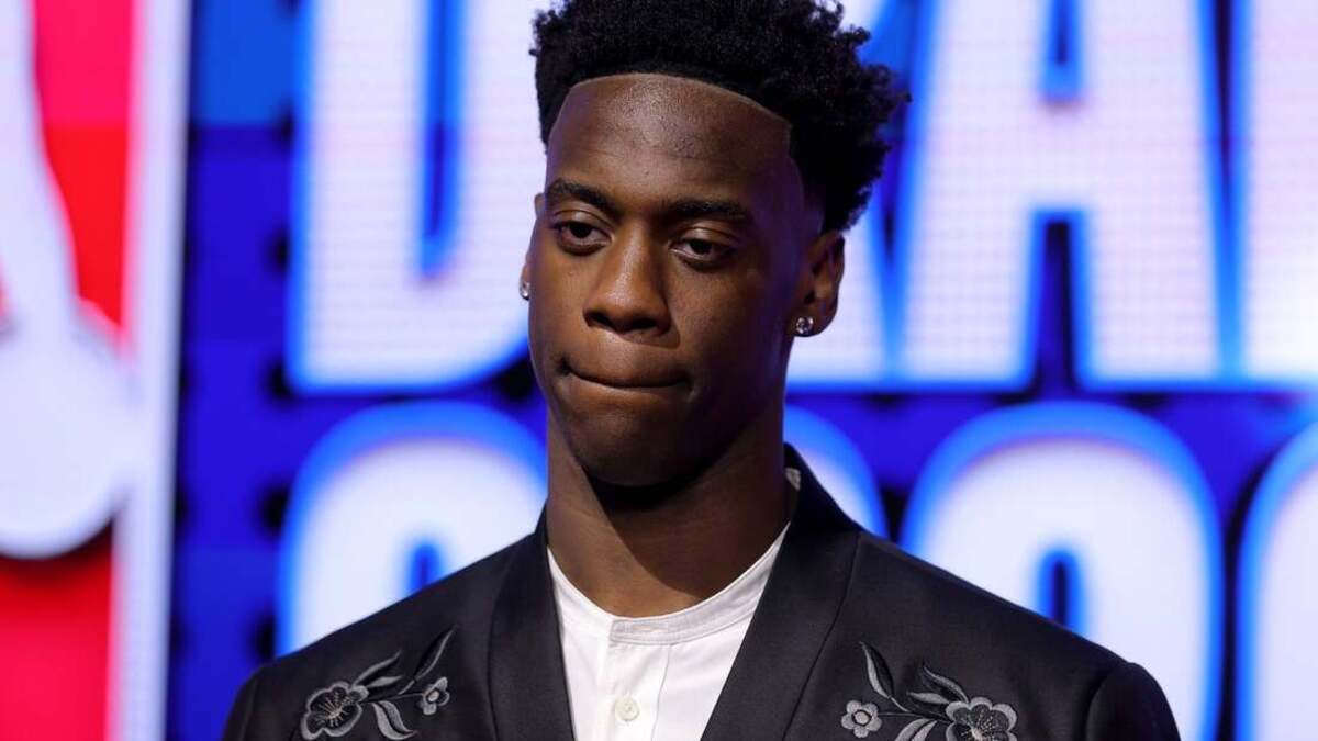NBA: Draft-Red Carpet. Jun 23, 2026; New York, NY, USA; Draft prospect AJ Dybantsa poses for photos on the red carpet before the 2026 NBA draft at Barclays Center. Mandatory Credit: Brad Penner-Imagn Images