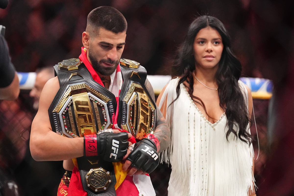  (L-R) Ilia Topuria and Giorgina Uzcategui Chris Unger/Zuffa LLC via Getty Images