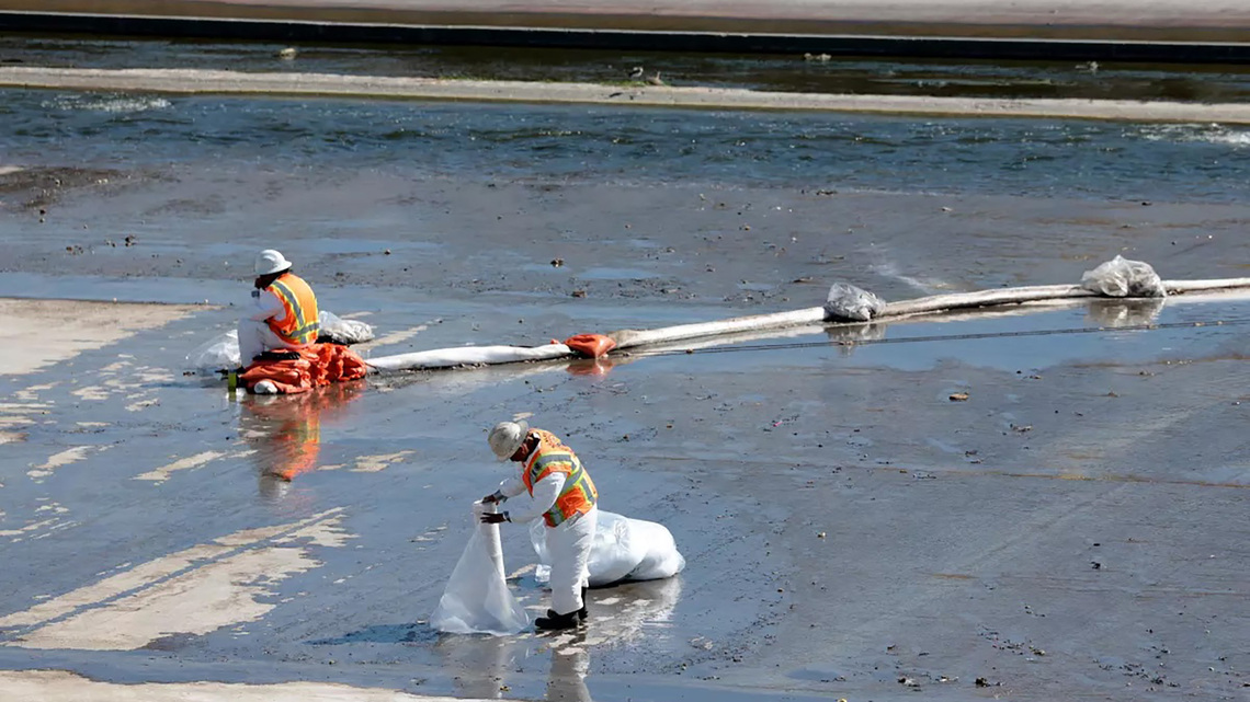 Water from Boyle Heights warehouse fire carries foam into LA River, sparks testing 