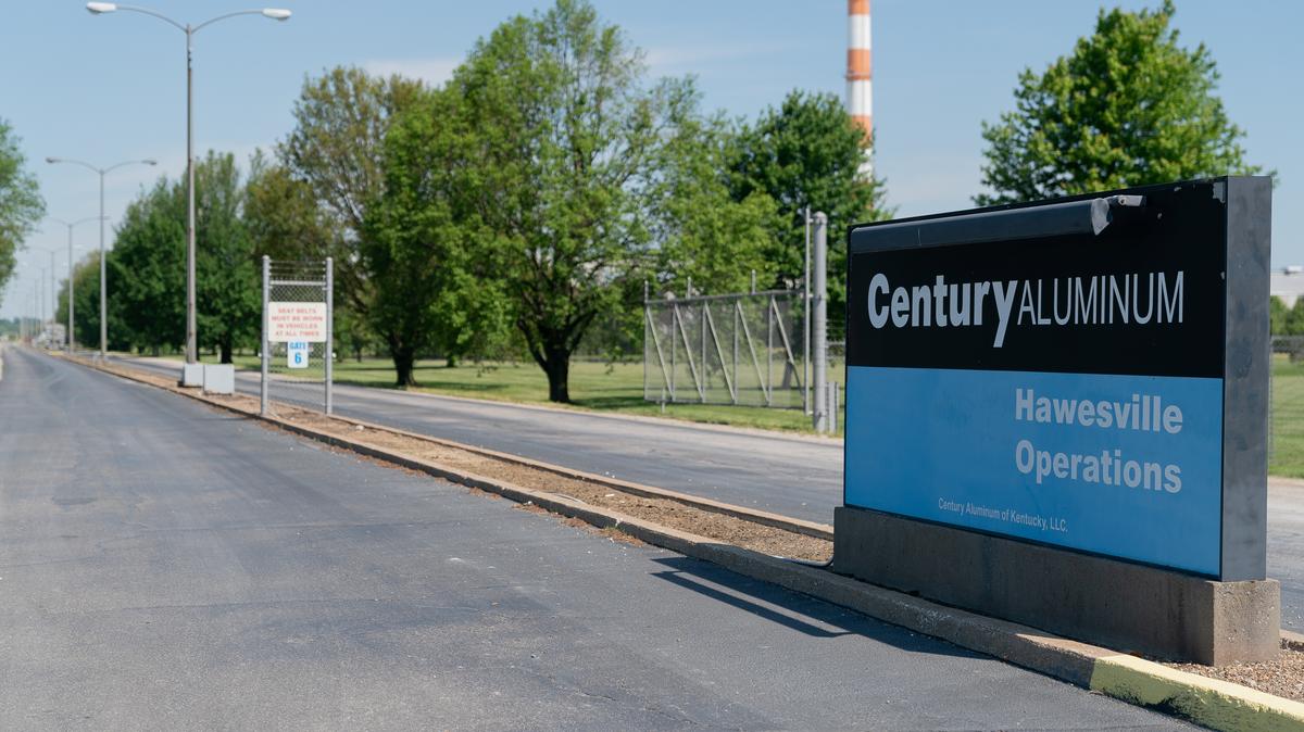 The entrance of Century Aluminum Company is pictured in Hawesville, Kentucky, U.S. May 14, 2019. Picture taken May 14, 2019.  REUTERS/Bryan Woolston