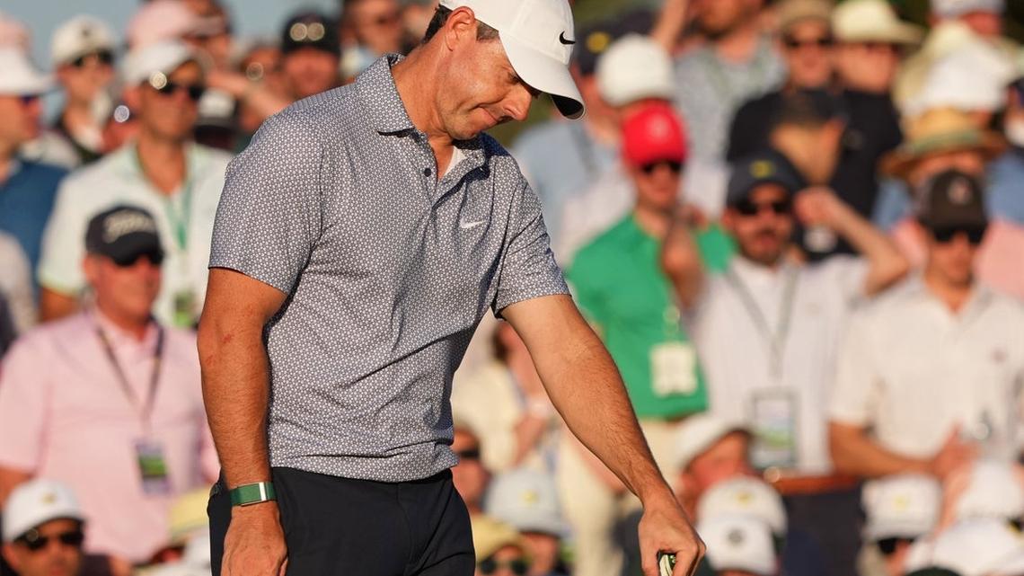 Rory McIlroy's record Masters cushion gone as Cameron Young claims share of lead 