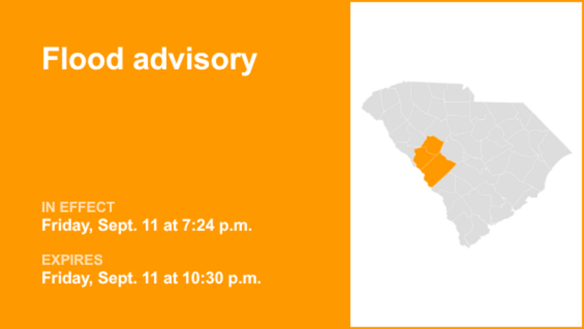 UPDATE: Flood advisory for Midlands Friday night due to prolonged rainfall 