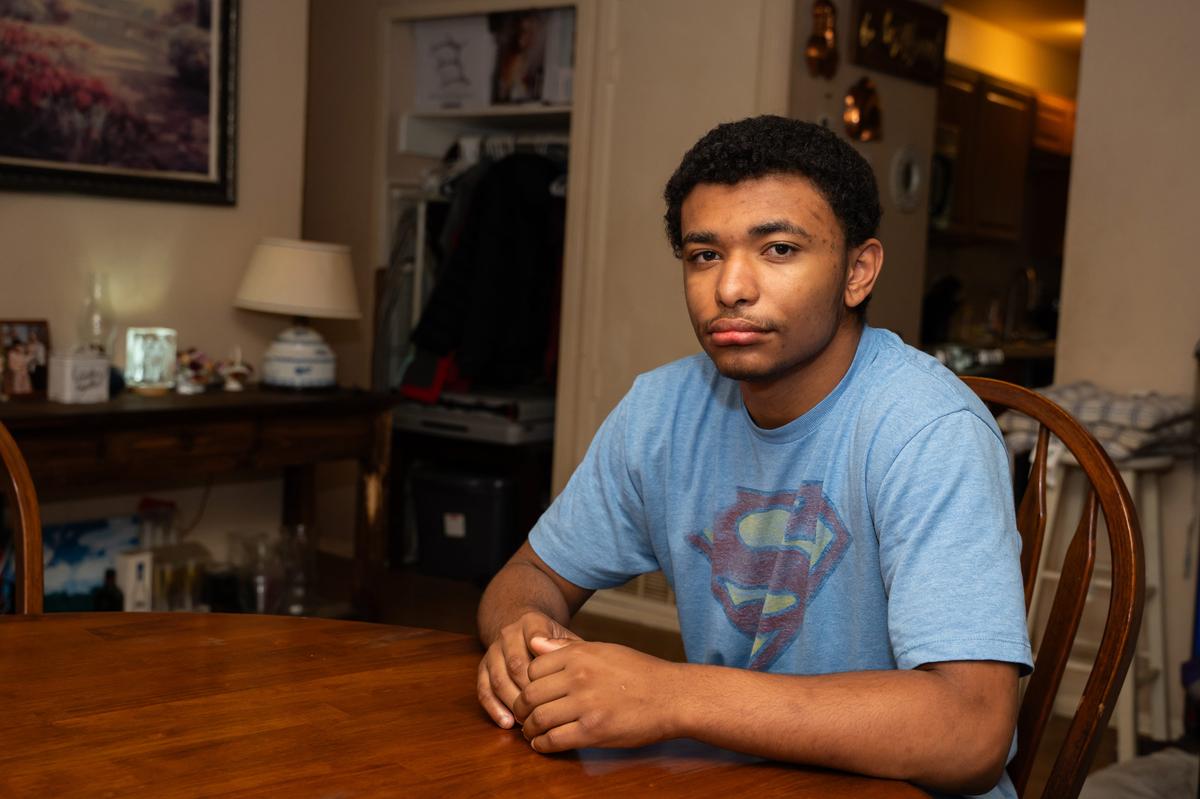  Kevin Jenkins was the victim of cyberbullying for more than a year. He was assigned to a DAEP for 75 days for threats he says he never sent. Credit: Maggie Svoboda for The Hechinger Report