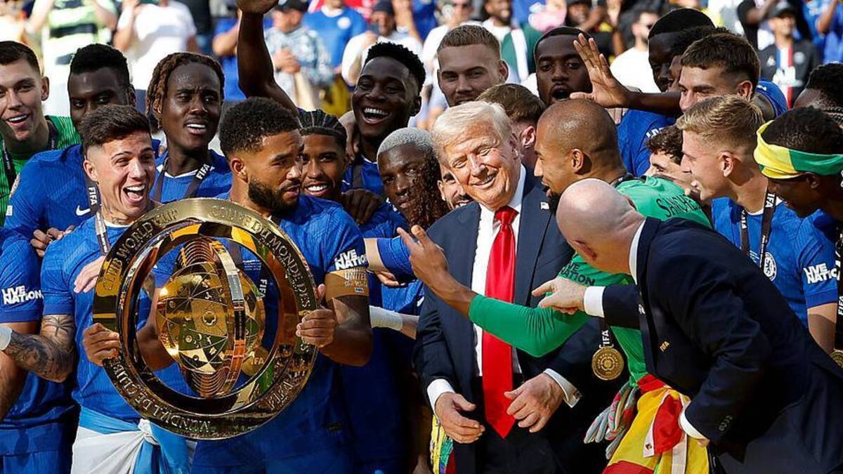  Trump took center stage for the inaugural Club World Cup trophy ceremony last summer. | Jean Catuffe/Getty Images 