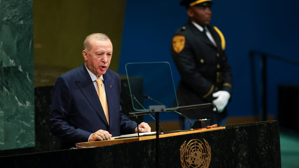 Turkey's Erdogan urges UN reform, wider recognition of Palestinian state 