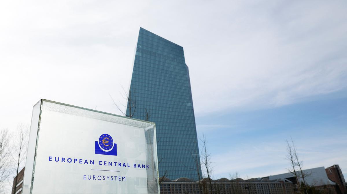 A view shows the logo of the European Central Bank (ECB) outside its headquarters in Frankfurt, Germany March 16, 2023. REUTERS/Heiko Becker