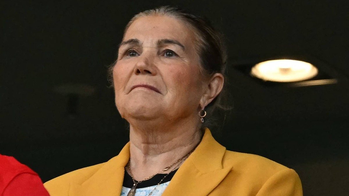 Maria Dolores dos Santos Aveiro, mother of Cristiano Ronaldo, attends the UEFA Euro 2024 round of 16 football match between Portugal and Slovenia on July 1, 2024. (Photo by PATRICIA DE MELO MOREIRA/AFP via Getty Images)