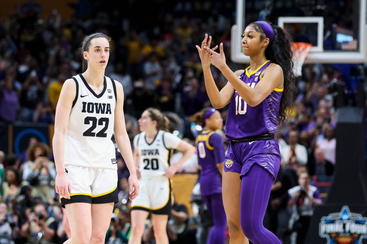  Former LSU Lady Tigers forward Angel Reese (10) and former Iowa Hawkeyes guard Caitlin Clark (22). Kevin Jairaj-Imagn Images