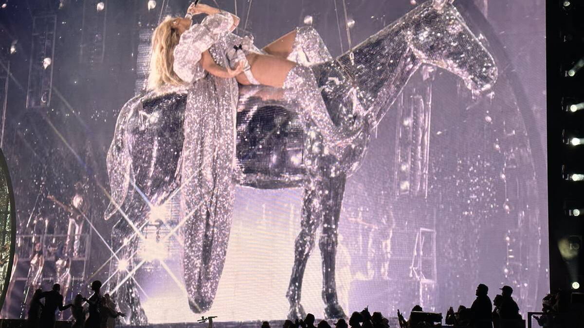A shot of Beyoncé's "Renaissance World Tour" at Allegiant Stadium on Aug. 26, 2023, in Las Vegas. (John Katsilometes/Las Vegas Review-Journal/TNS)