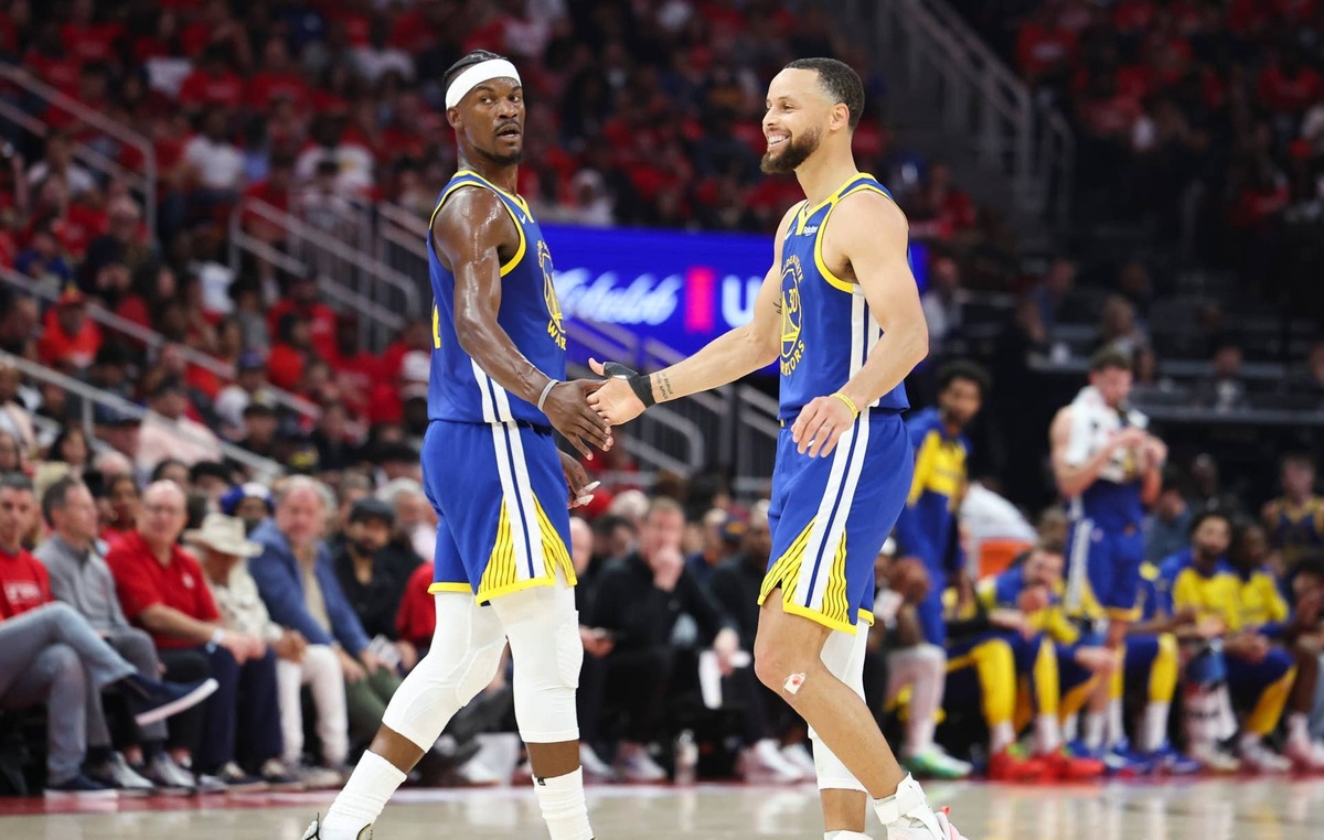 Golden State Warriors stars Jimmy Butler and Steph Curry Troy Taormina-Imagn Images