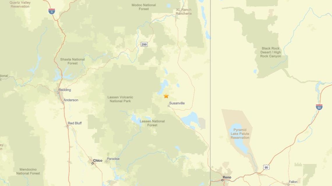 Seismic activity on March 24: Earthquake near Susanville, CA reported - magnitude 2.2 