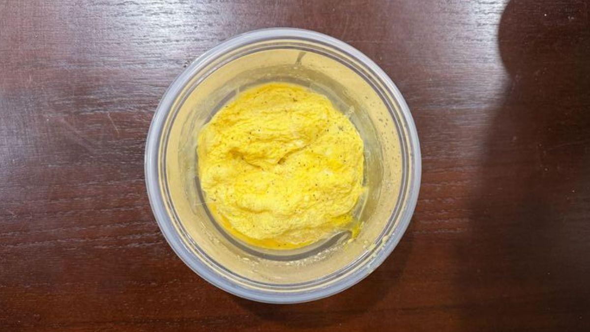 My omelet after it was cooked in the microwaveCarissa Mosness