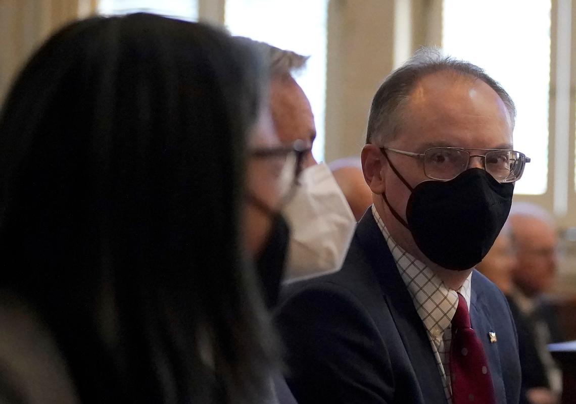 Epic Games CEO Tim Sweeney sits in a courtroom at the Ninth Circuit Court of Appeals in San Francisco, Monday, Nov. 14, 2022. Apple is heading into a courtroom faceoff against Epic Games, the company behind the popular Fortnite video game, reviving a high-stakes antitrust battle over whether the digital fortress shielding the iPhone’s app store illegally enriches the world’s most valuable company while stifling competition.