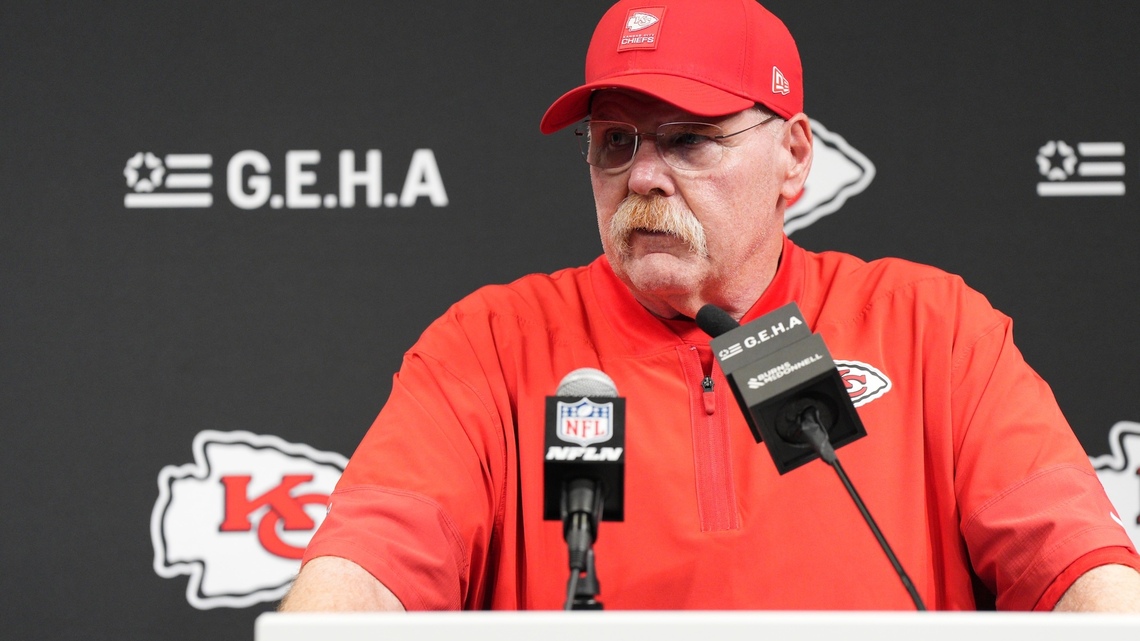 Chiefs Coach Andy Reid Seen Getting Fitted for Tux for Travis Kelce's Wedding 