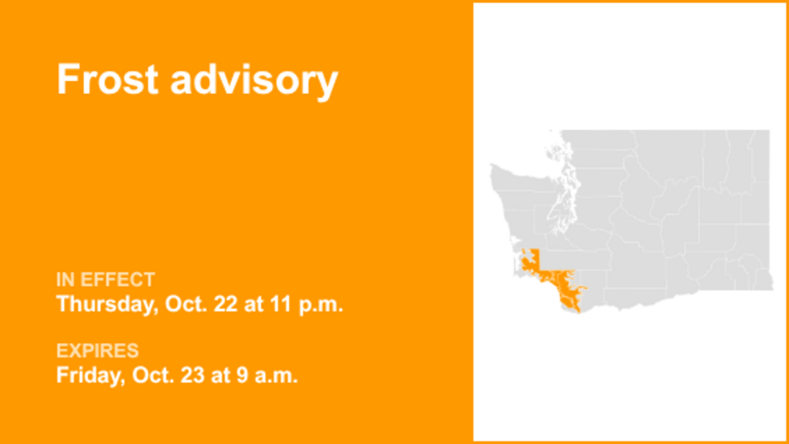 UPDATE: Frost advisory for Southwest Washington Friday morning 