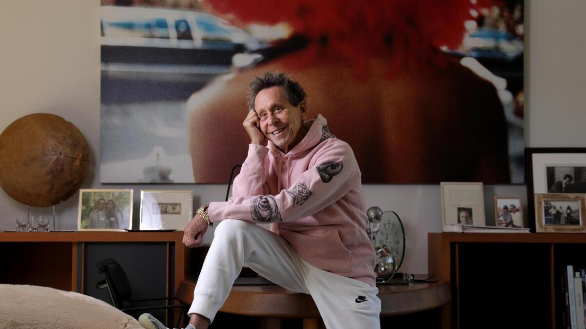 SANTA MONICA-CA-OCTOBER 16, 2020: Brian Grazer is photographed at home in Santa Monica on Friday, October 16, 2020. Imagine Impact, a screenwriters' accelerator program launched by Grazer and Ron Howard of Imagine Entertainment, is expanding with a new app to help Hollywood find writers more easily and for writers to find jobs in the entertainment industry. (Christina House / Los Angeles Times)