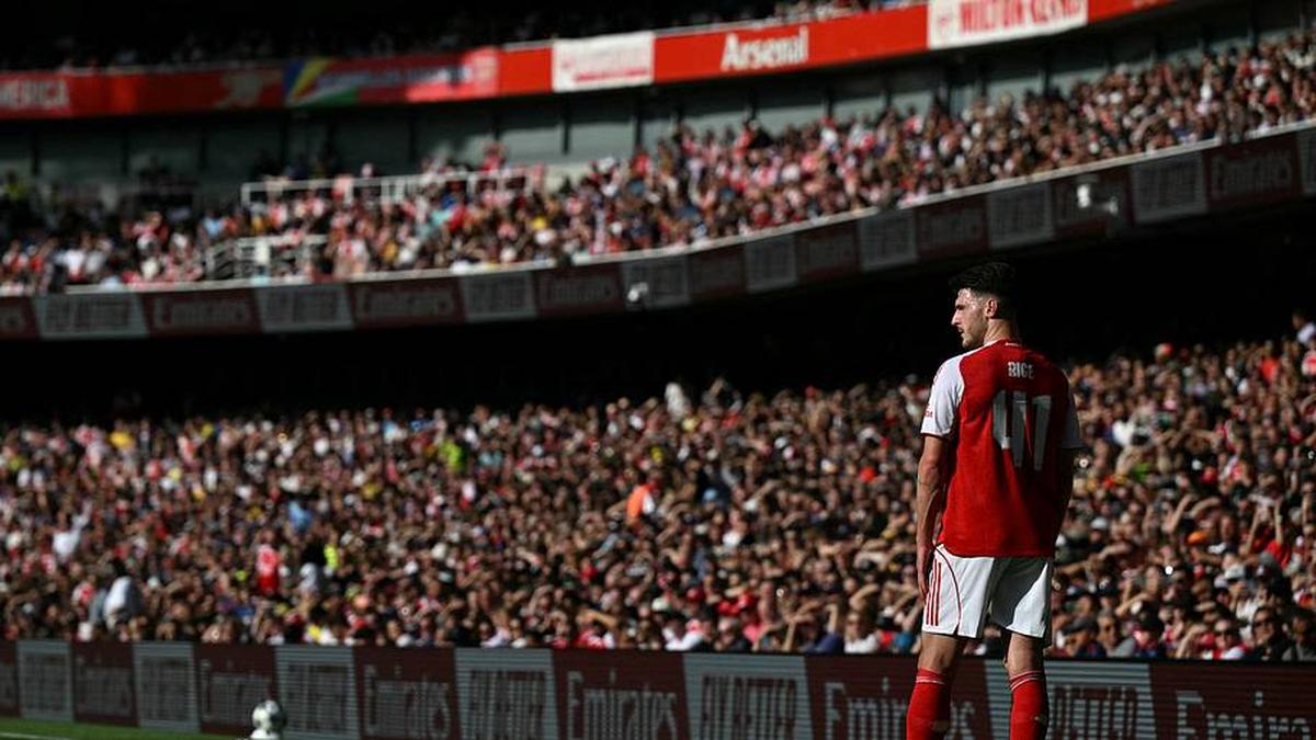 Declan Rice is Arsenal's dead ball specialist. | GLYN KIRK/AFP/Getty Images 