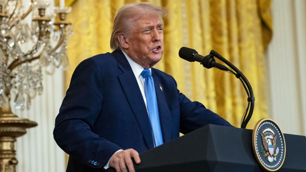 President Donald Trump speaks at the White House on Monday, Feb. 24.