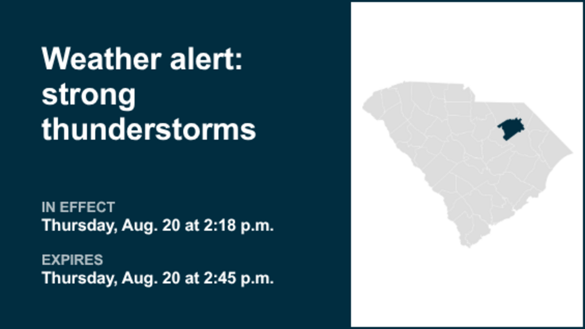 UPDATE: Weather alert for Darlington County Thursday afternoon, says the NWS 