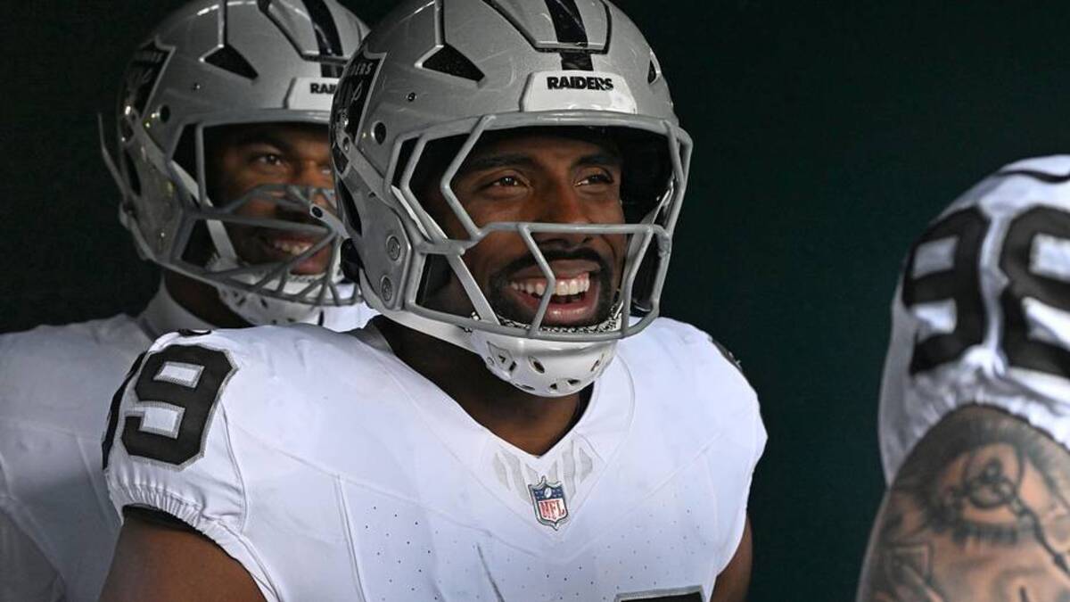  Dec 14, 2025; Philadelphia, Pennsylvania, USA; Las Vegas Raiders defensive tackle Thomas Booker IV (99) in the tunnel against the Philadelphia Eagles at Lincoln Financial Field. Mandatory Credit: Eric Hartline-Imagn Images | Eric Hartline-Imagn Images 