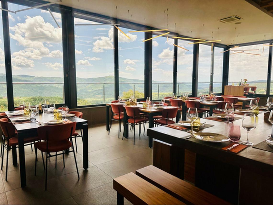 Karlic dining room with views of the Istrian hills. Photo credit: Barbara Redding