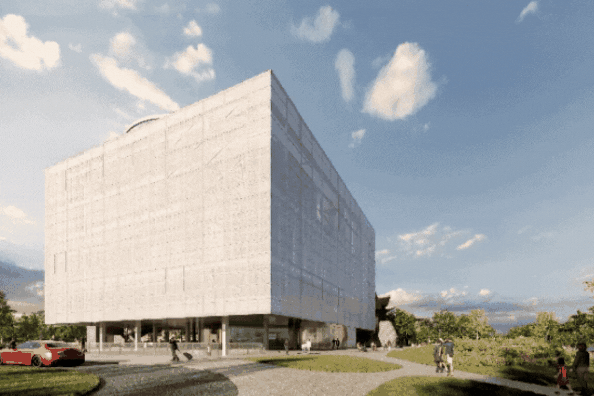  A rendering of the Meitu Cube Visual Arts Center: “The seemingly simple cube is capable of continuous change,” the design firm said. 