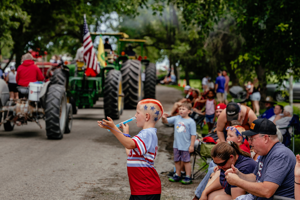 The Fourth of July parade in the small town of New Market, Iowa, July 4, 2026. America celebrates the 250th anniversary of its independence today, with people from one end of the country to the other marking the milestone with fireworks, parades and concerts. (Jamie Kelter Davis/The New York Times)