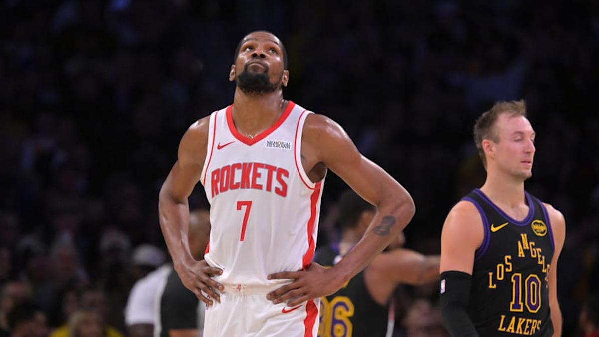  The Rockets fell in six games to the Lakers, as Kevin Durant missed time due to knee and ankle injuries. | Jayne Kamin-Oncea-Imagn Images 