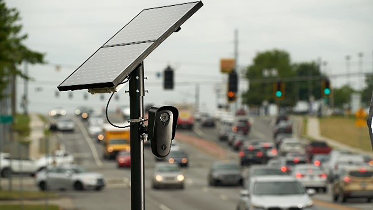 A Flock Safety automated license plate reader in Costa Mesa. (Courtesy of the city of Costa Mesa/TNS)