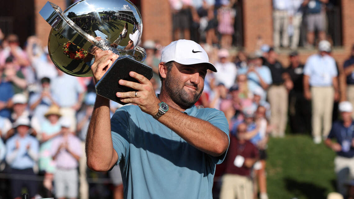Scheffler wins 2nd FedEx Cup title, passes Tiger Woods on money list