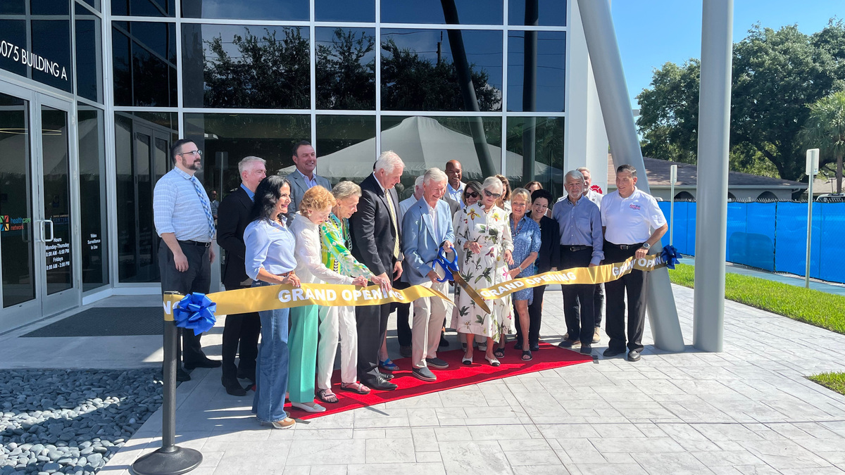 Officials with the David Lawrence Center and community leaders celebrate the opening of the Diermeier Access and Integrated Care Center on July 7, 2026. The $12.5 million complex will offer a variety of mental health services and primary care under one roof.