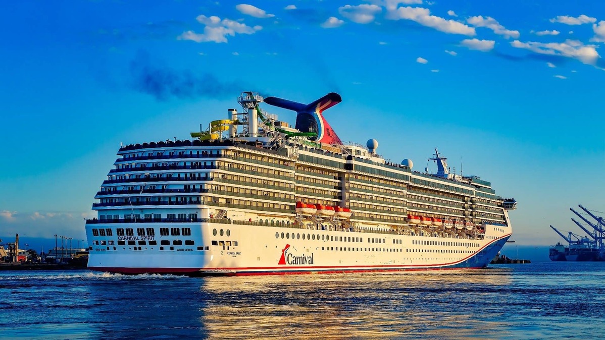 The Carnival Spirit cruise ship departs from the port of Mobile, Alabama. 