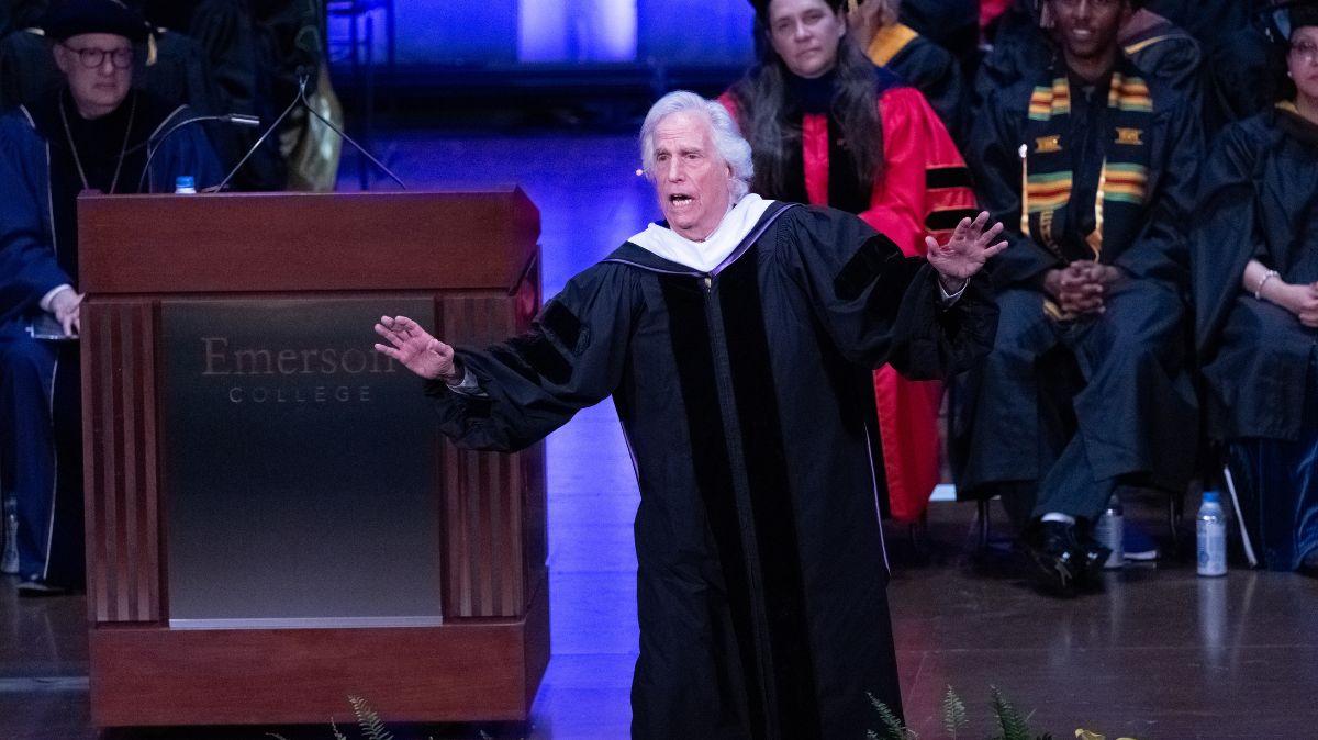 Henry Winkler gives the Emerson College commencement address to the 2026 graduates.