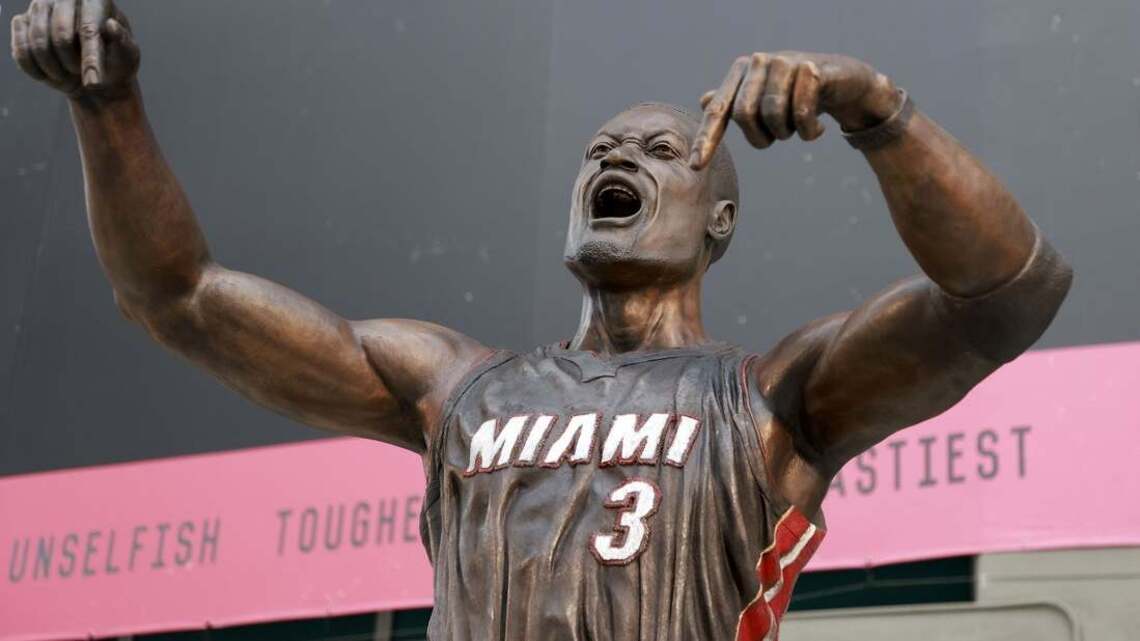 About-face as Heat unveil new, improved Dwyane Wade statue