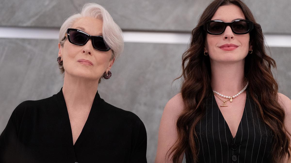 Meryl Streep, left, and Anne Hathaway in "The Devil Wears Prada 2." (Macall Polay/20th Century Studios/TNS)