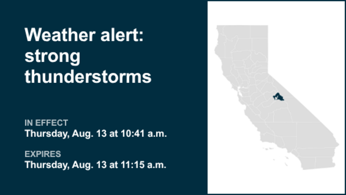 UPDATE: Thunderstorms with pea-sized hail in California Thursday - gusts up to 40 mph 