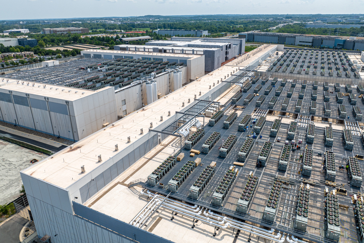 A data center in Loudon County, Virginia, which has the largest concentration of data centers in the country.