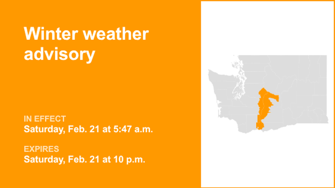 UPDATE: Winter weather advisory active for Eastern Cascades until Saturday night 