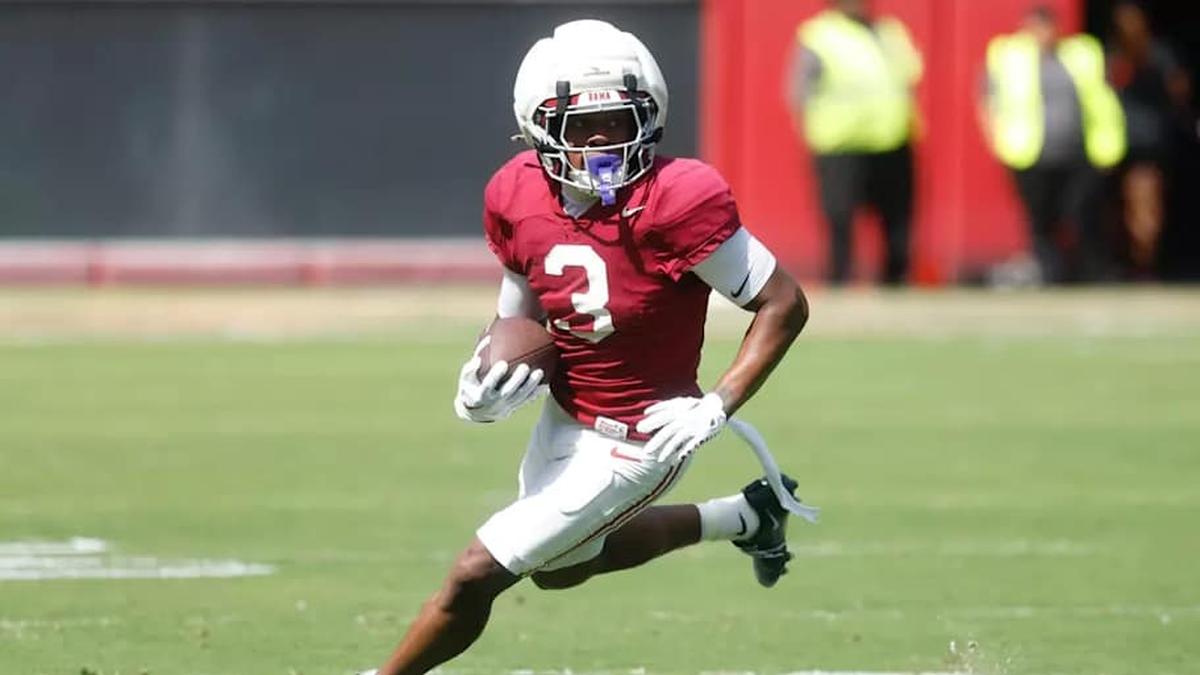  Alabama Wide Receiver Lotzeir Brooks (3) during Scrimmage at Bryant-Denny Stadium in Tuscaloosa, AL on Friday, Apr 3, 2026. | Photo by Crimson Tide Photos / UA Athletics 
