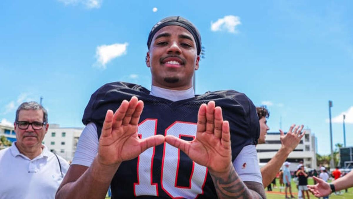  Darian Mensah after Miami's Spring Game | Seth Clarin/On3 