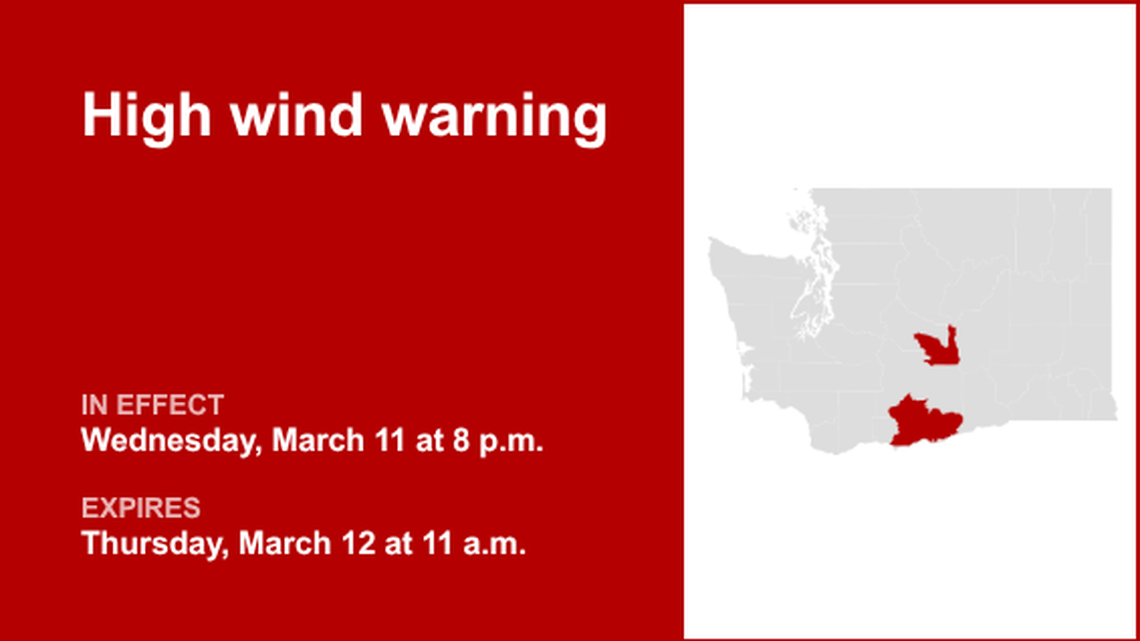 UPDATE: High wind warning for Kittitas Valley and Simcoe Highlands until Thursday midday 