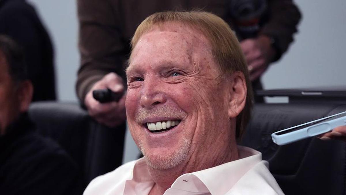  Feb 10, 2026; Henderson, NV, USA; Las Vegas Raiders owner Mark Davis at a press conference at Intermountain Health Performance Center. Mandatory Credit: Kirby Lee-Imagn Images | Kirby Lee-Imagn Images 