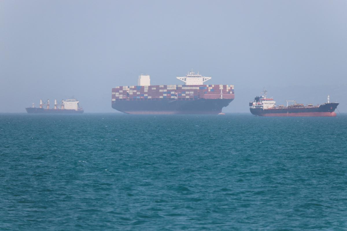 Vessels in the Strait of Hormuz near Bandar Abbas, Iran, May 4, 2026. Amirhosein Khorgooi/ISNA/WANA (West Asia News Agency) via REUTERS