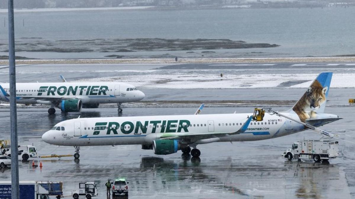 A Frontier Airlines jet hit and killed a pedestrian on the runway Friday night. File Photo by CJ Gunther/EPA
