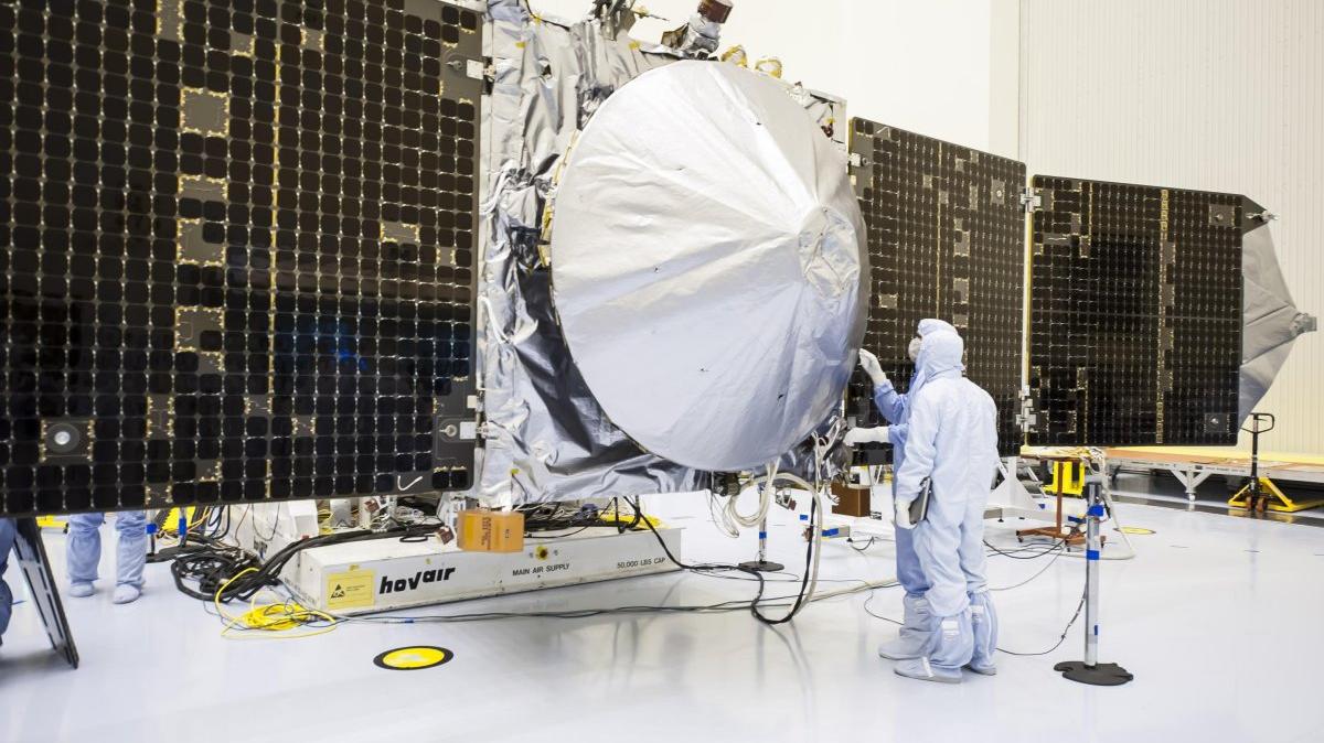 The Mars Atmosphere and Volatile Evolution spacecraft undergoes final preparations in September 2013 at the Kennedy Space Center in Florida. After more than 11 years in space, NASA declared the MAVEN spacecraft and mission dead on June 3, 2026.