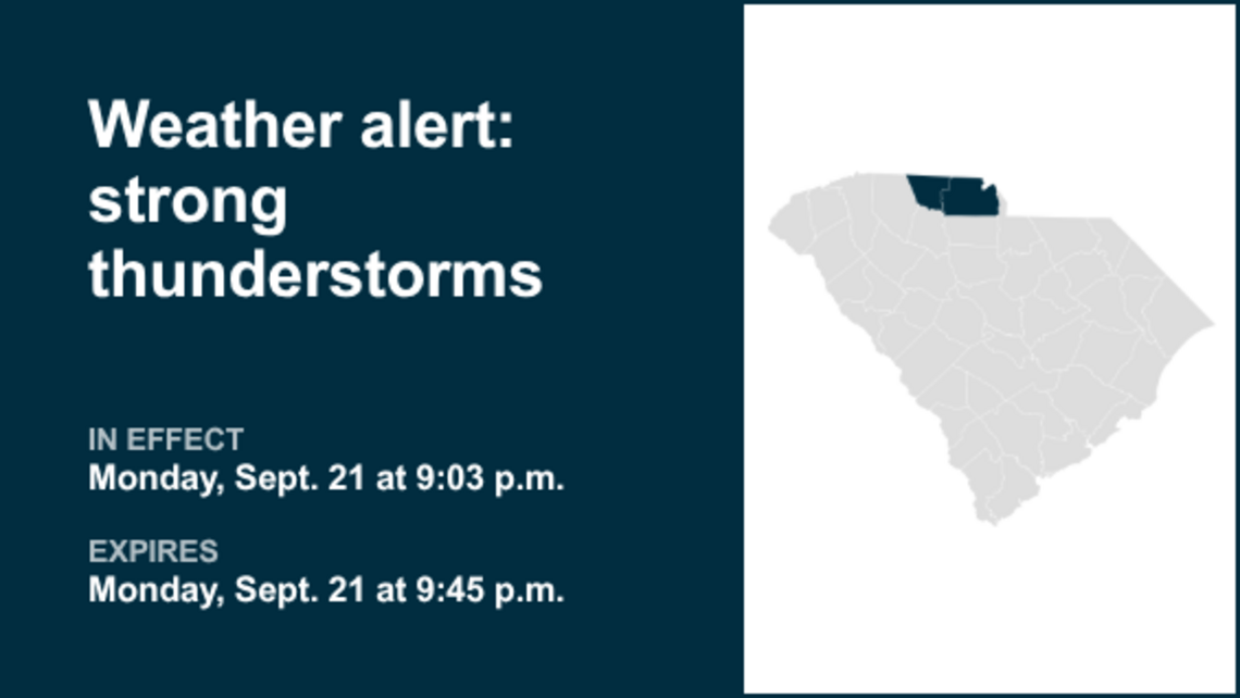 UPDATE: Weather alert in place for Upstate SC early Tuesday, says the NWS 